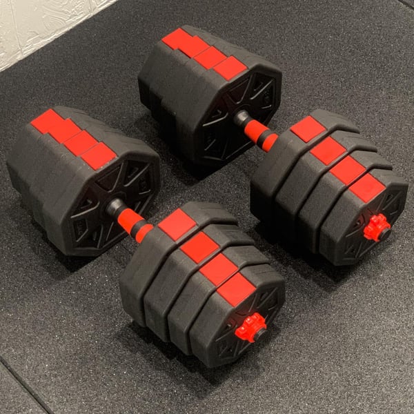 FitNord Justerbart Hantel- och Pump-set, Vinyl 30 kg 6