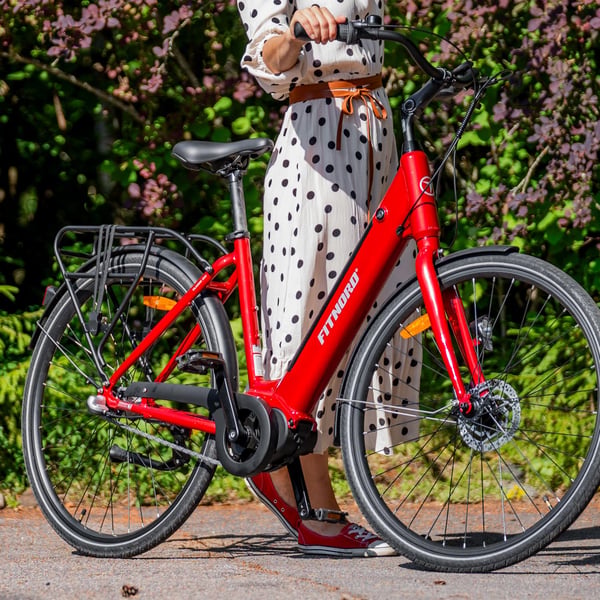FitNord Classic 300 Elcykel, röd (504 Wh batteri)  med ytterligare ett års garanti 11