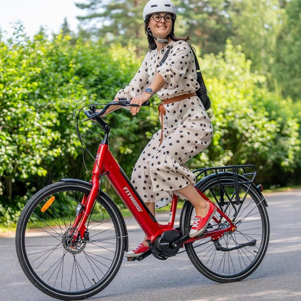 FitNord Classic 300 Elcykel, röd (504 Wh batteri)  med ytterligare ett års garanti 14