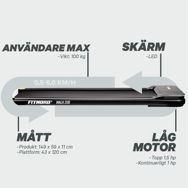 FitNord Walk 200 Walkingpad / Gåband 5