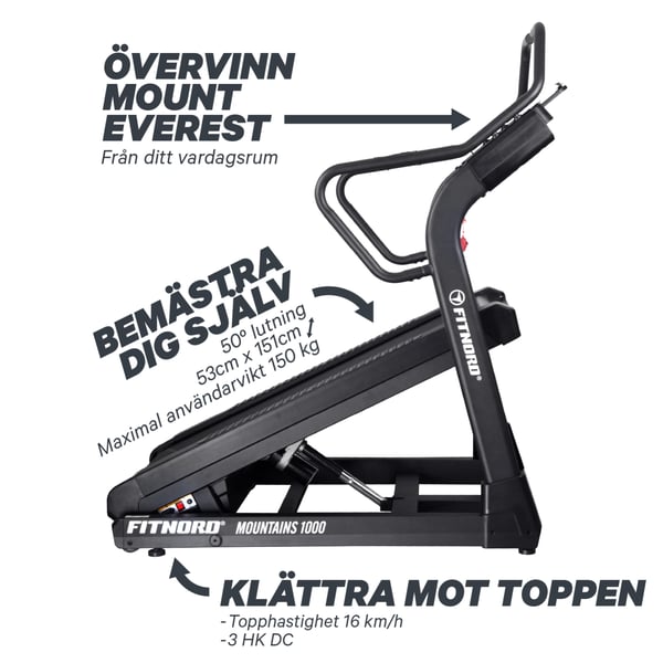 FitNord Mountains 1000 Löpband *SMÖRJFRI* 2