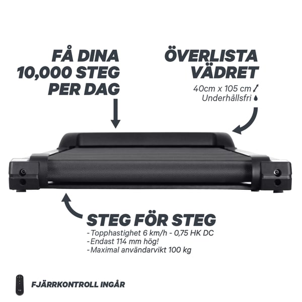 FitNord Walk 100 Gåband / Walkingpad *SMÖRJFRI* 2