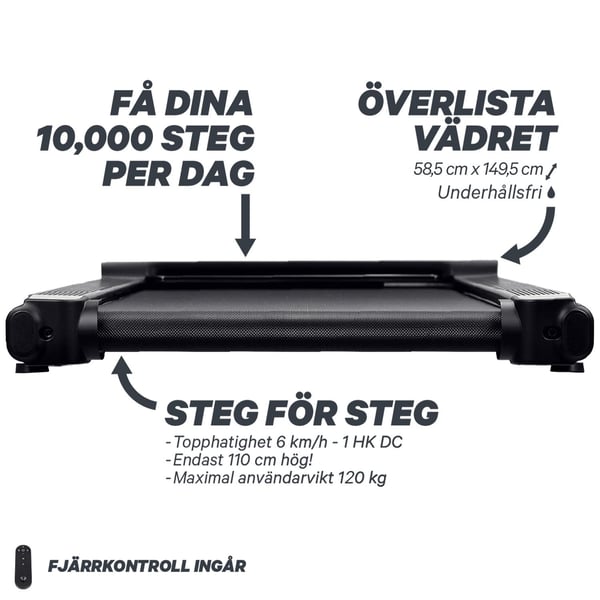 FitNord Walk 300 Gåband / Walkingpad *SMÖRJFRI* 4
