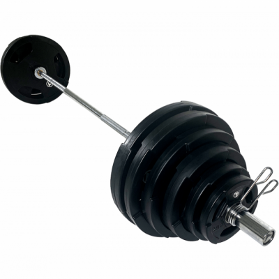 Skivstångspaket 175kg Tri Grip Black, FitNord